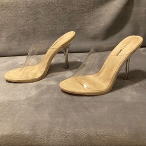 The glass slide-Nude FASHION NOVA clear heels